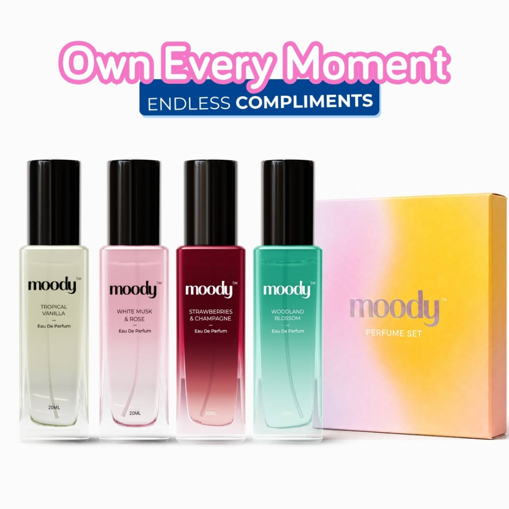 Moody Premium Perfume Gift Set Of 4 For Women - Long Lasting Eau de Parfum