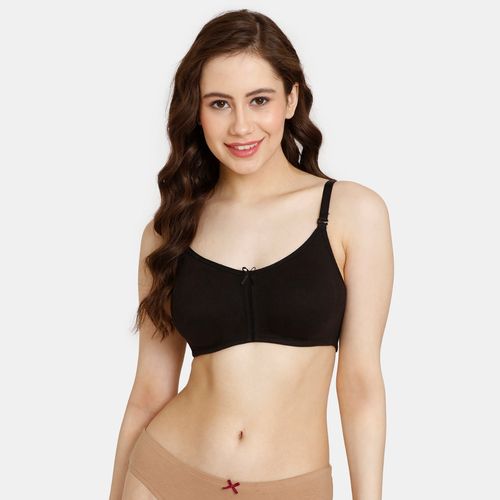 Rosaline by Zivame Black Double Layered Full Coverage T-Shirt Bra