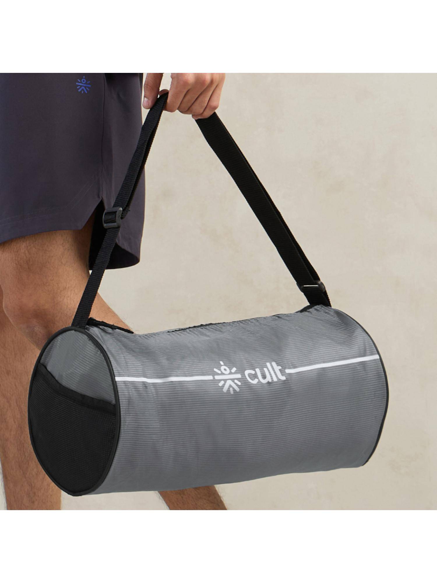 CULT Unisex Adjustable Strap Mesh Grey Duffle Bag