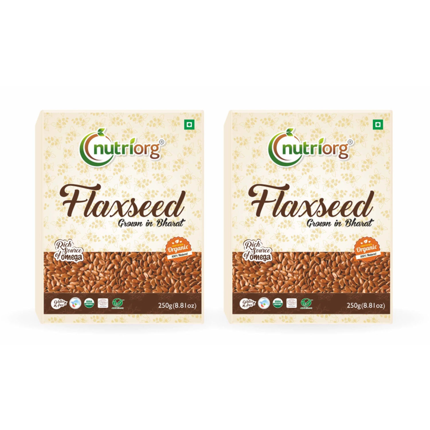 Nutriorg Certified Organic Raw Flaxseed - Pack Of 2