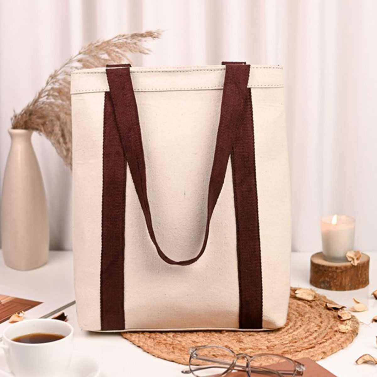 Buy Visual Echoes Colour Pop Tall Tote Bag Beige Online