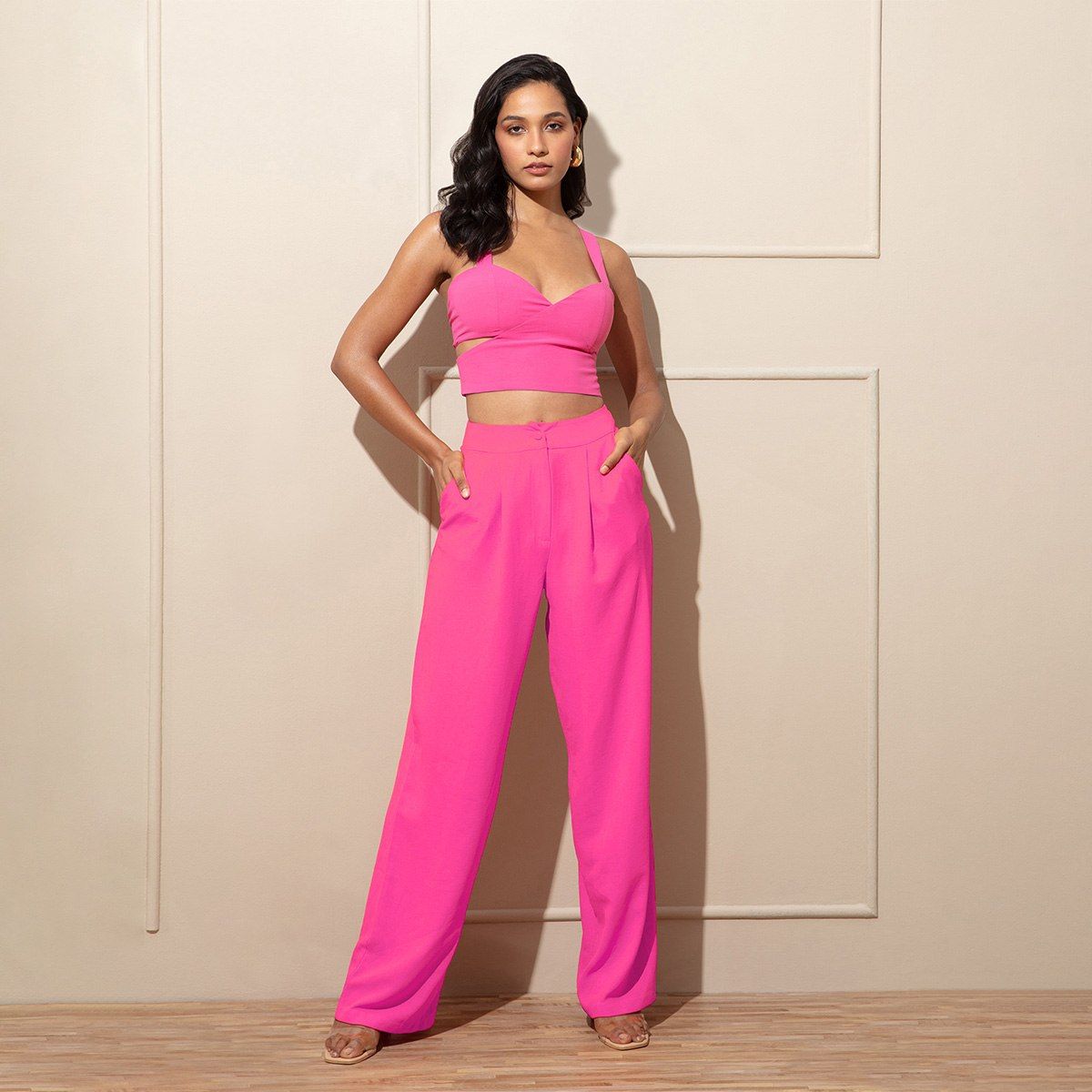 neon pink co ord set