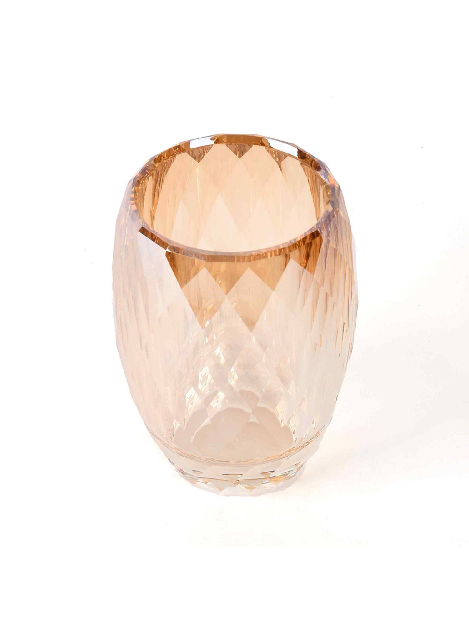 ICHKAN Crystal Diamond Cut Tumbler Toothbrush Holder