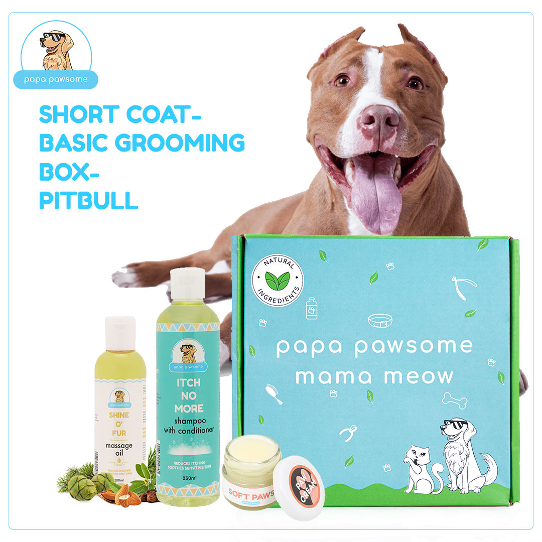 Papa Pawsome Short Coat - Pitbull - Basic Grooming Kit