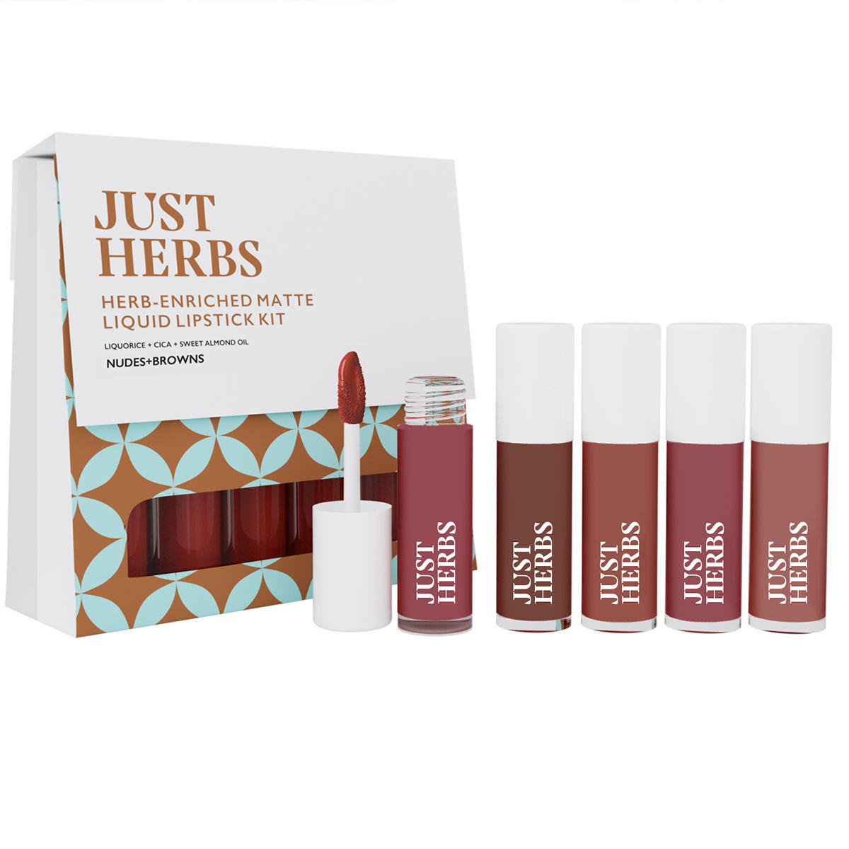 Just Herbs Matte Liquid Lipstick Nudes Browns Set Of Buy Just