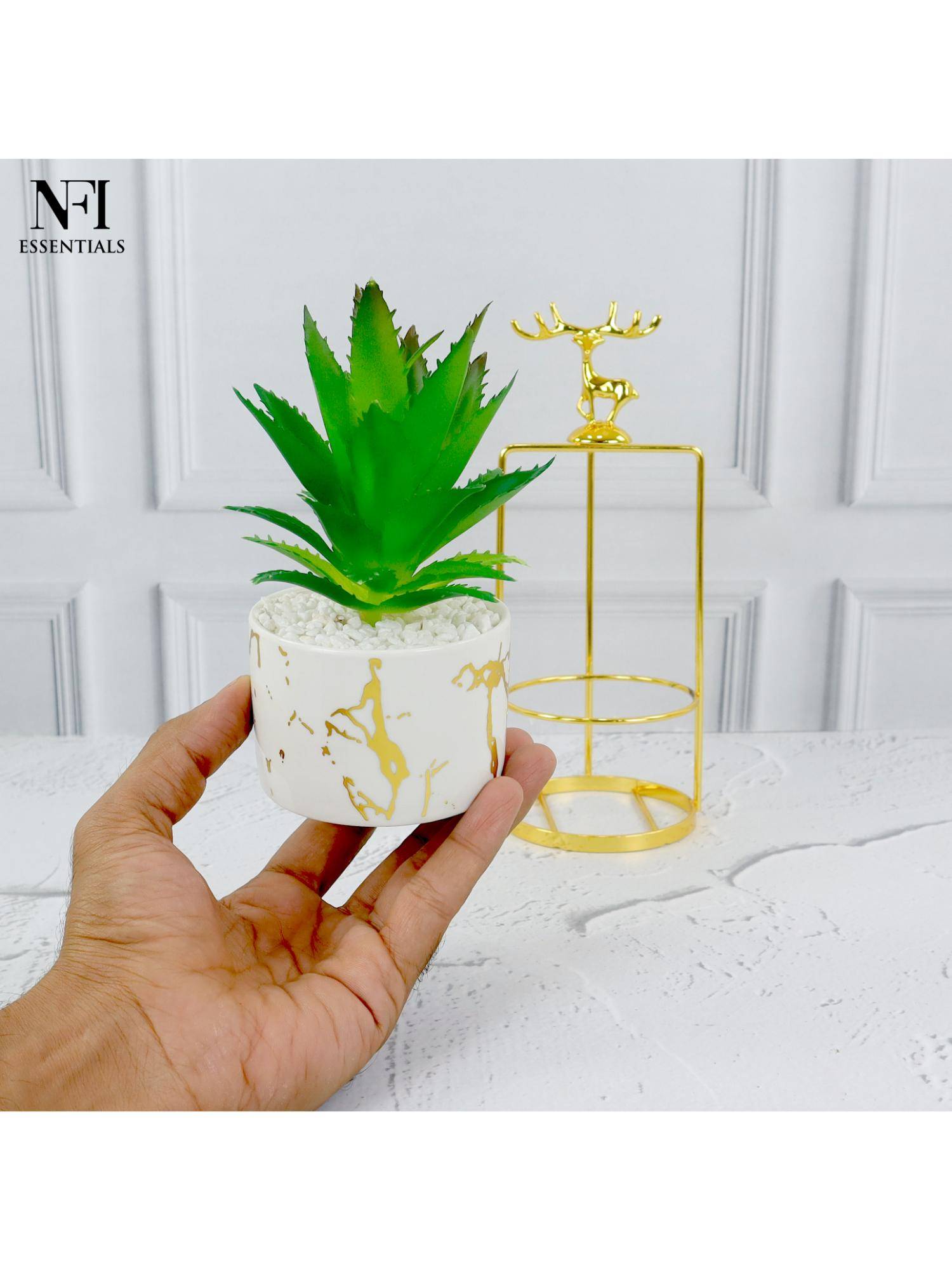 NFI Essentials Luxury Artificial Plant With Golden Deer