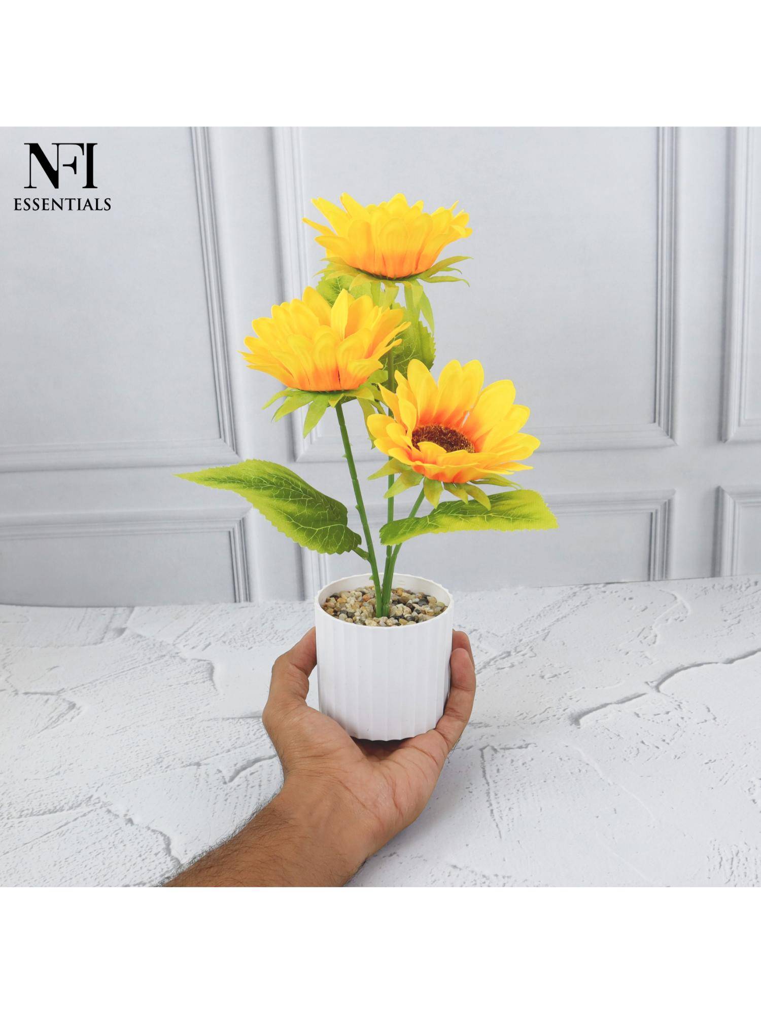 NFI Essentials Artificial Sunflower Plant With Pot