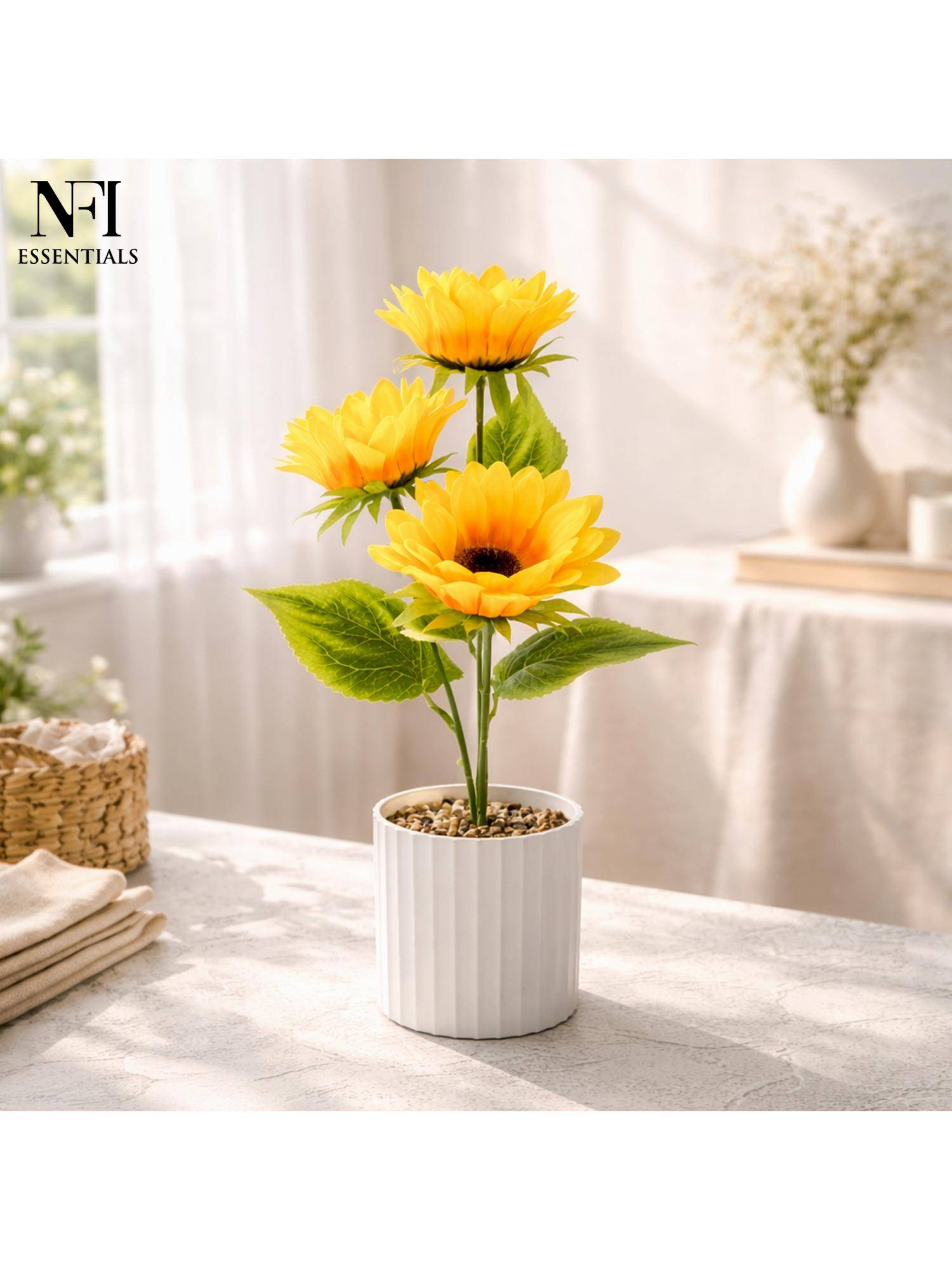 Buy NFI Essentials Artificial Sunflower Plant With Pot Online