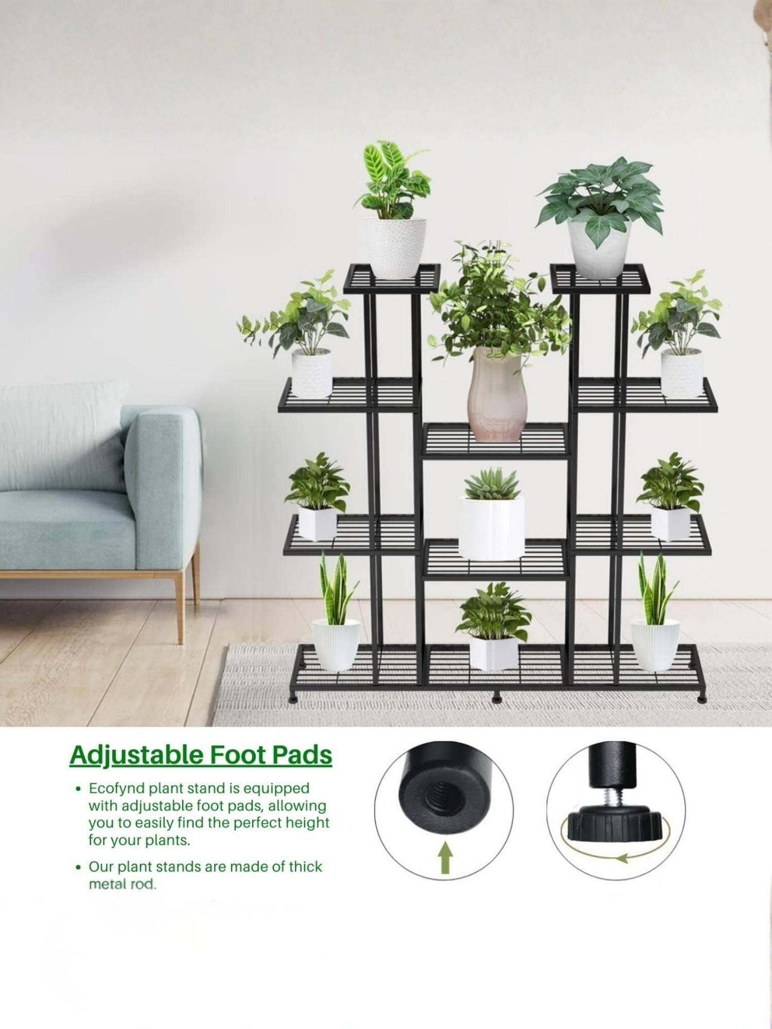 Buy Ecofynd Zura Black 11-Tier Shelf Metal Plant Stand Online
