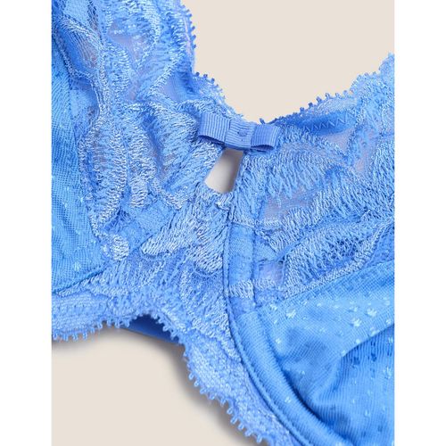 Marks & Spencer Wild Blooms Wired Full Cup Bra - Blue (34DD)