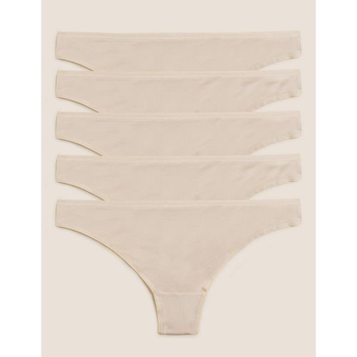 Buy Marks & Spencer No Vpl Microfibre Low Rise Thongs - Nude (Pack