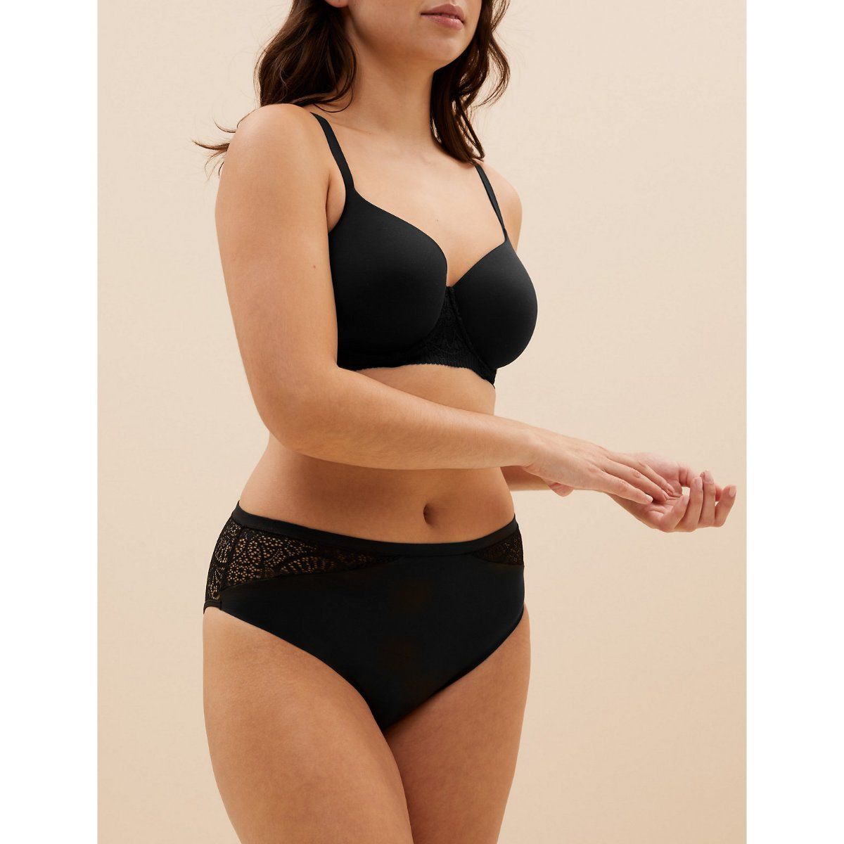 Buy Marks & Spencer Body Soft High Waisted Brazilian Knickers - Black (Pack  of 3) Online