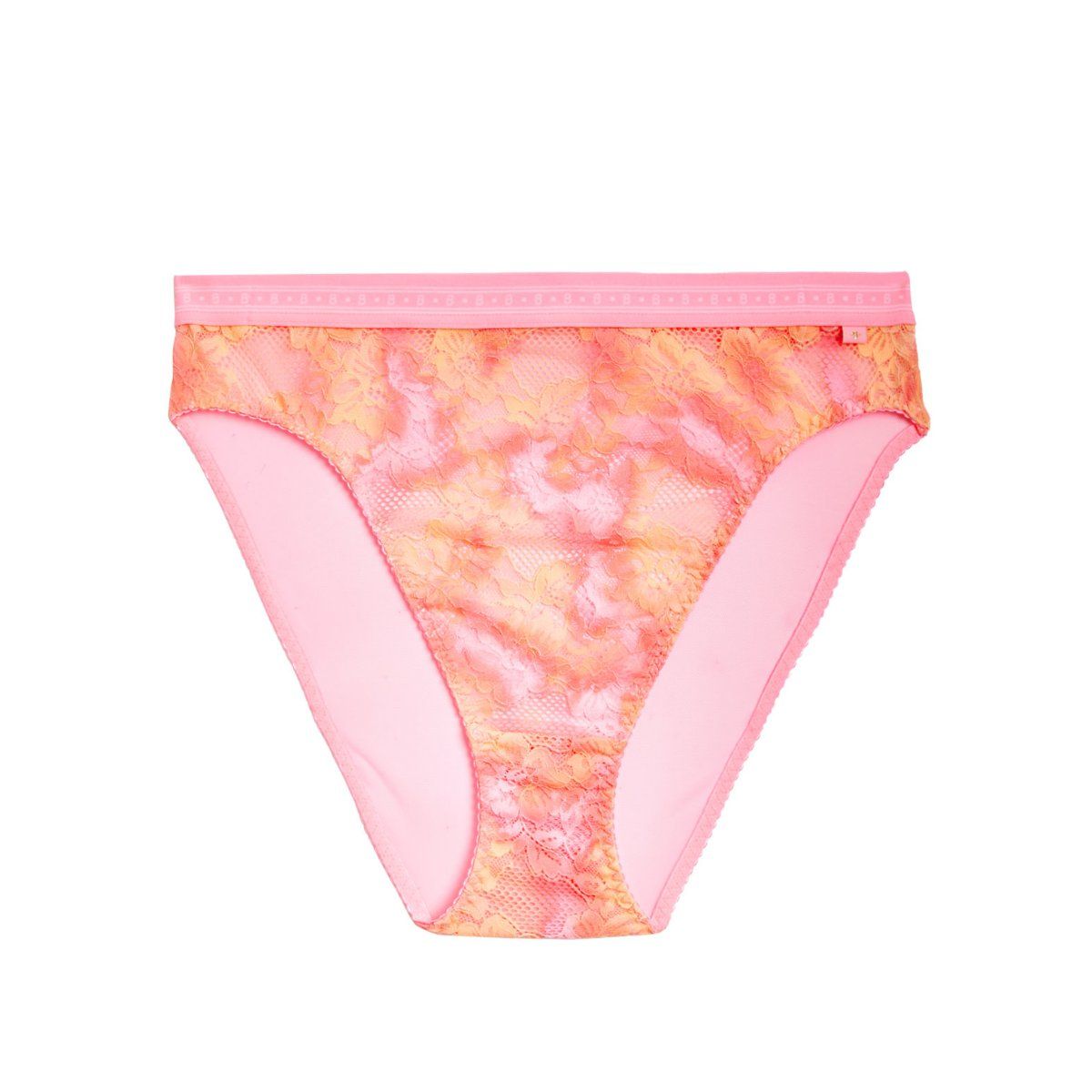 Marks & Spencer Meia Lace High Waisted High Leg Knickers - Pink: Buy ...