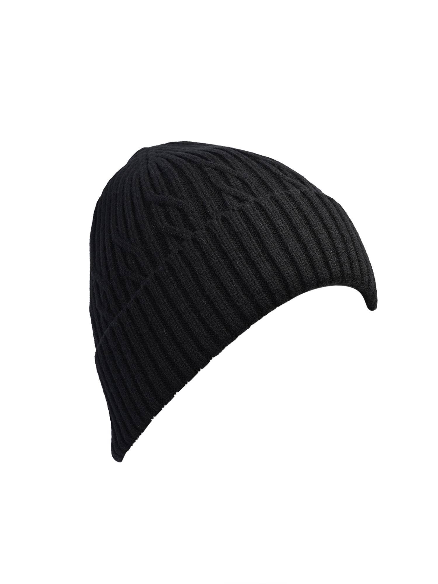 CAZZANO Women Winter Woollen Black Beanie