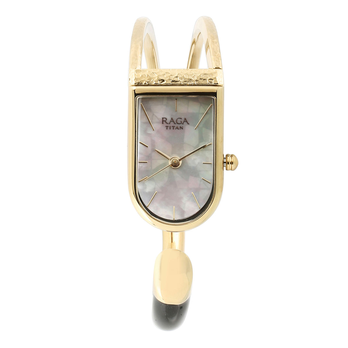 raga espana mother of pearl metal strap watch