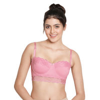 Susie Withered Rose Printed Lace Neckline Padded Wired Bra