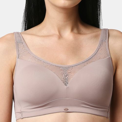 Buy SOIE Full Coverage Padded Non Wired Lace Detail Cami Bra-Mist Online