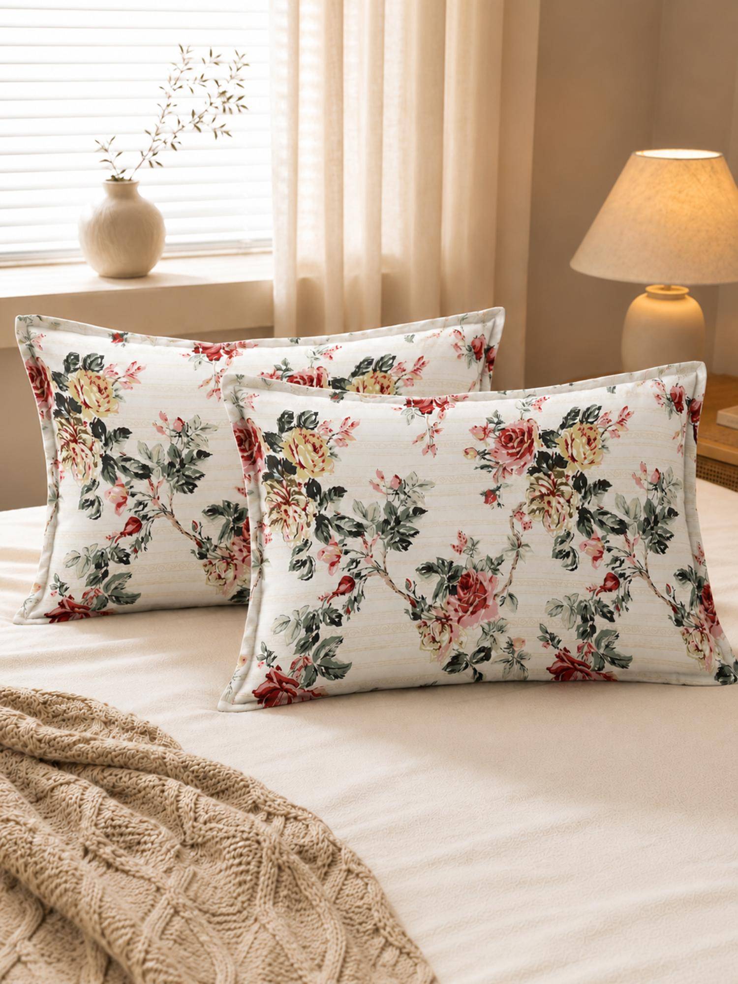 The Home Story White Cotton Pillow Covers (Standard) (Pack of 2)