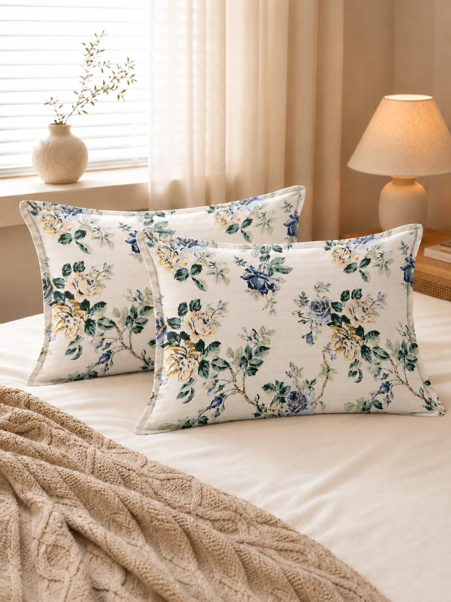 The Home Story White Cotton Pillow Covers (Standard) (Pack of 2)