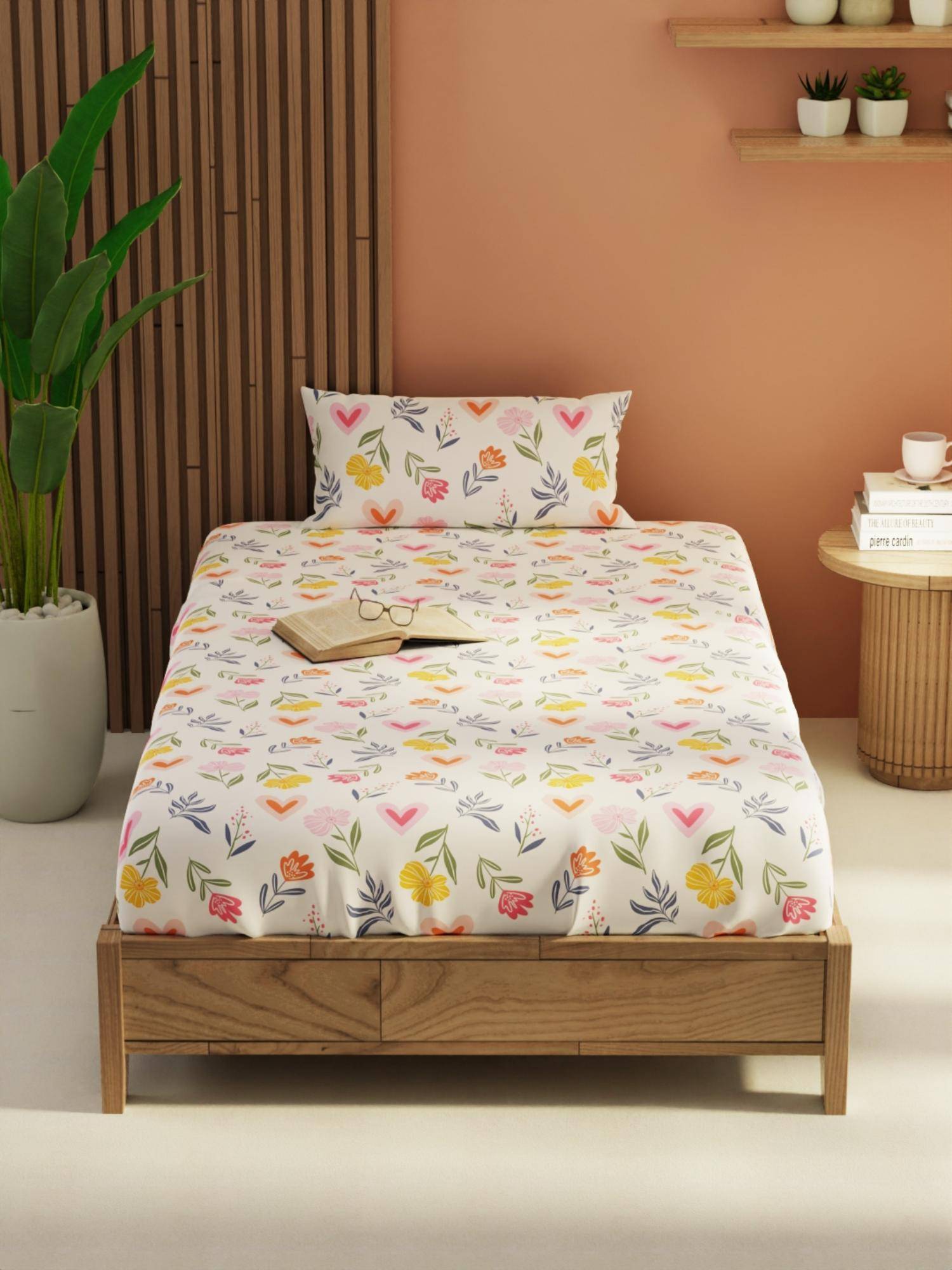 KOPA White Extra Smooth Micro -Single Bedsheet with Pillow Cover (Single) (Pack Of 2)