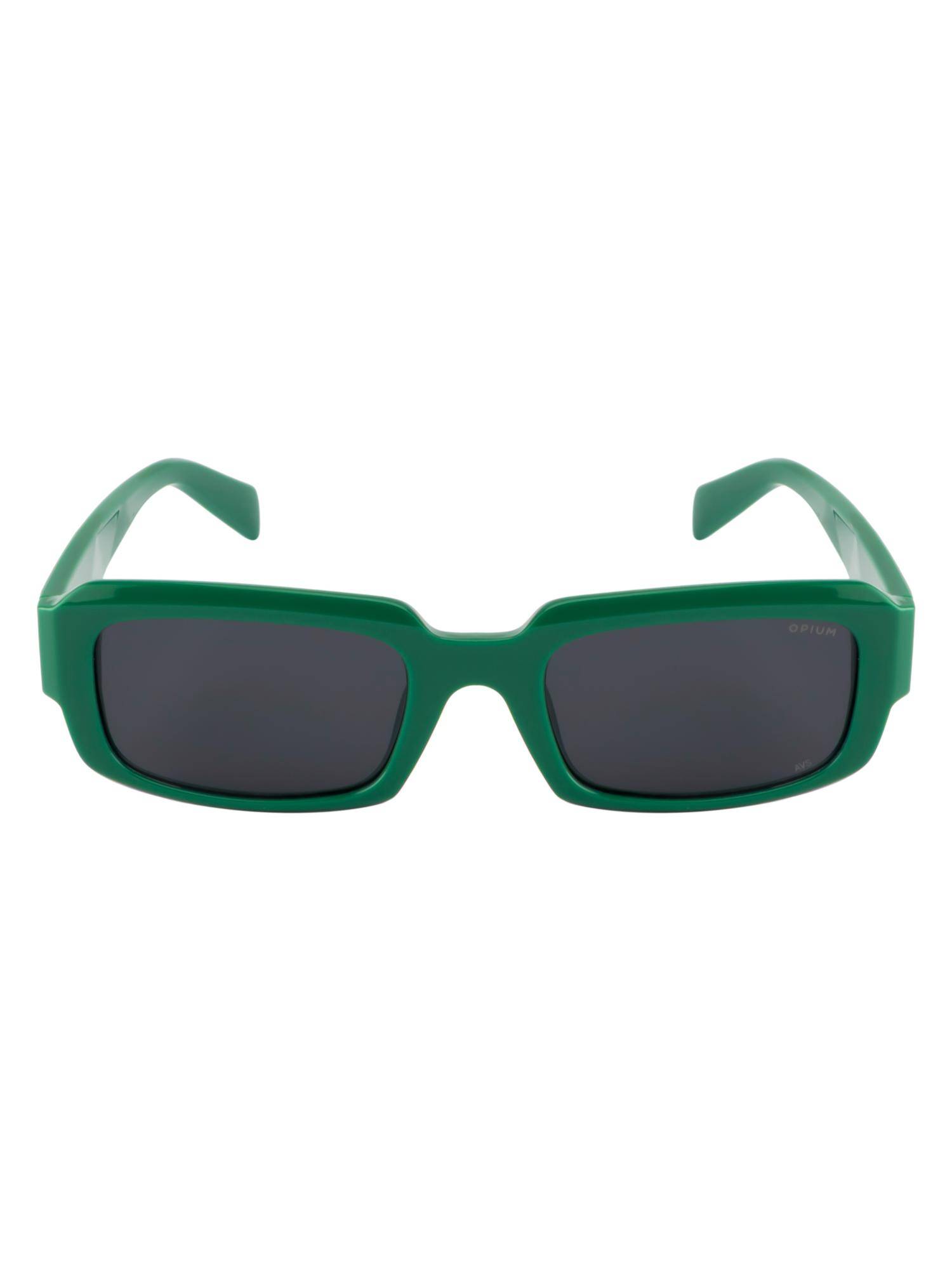 Opium Eyewear Rectangular Sunglasses for Unisex Grey Lens Tr-90 Green Frame -Op-10380-C06-54 (54)