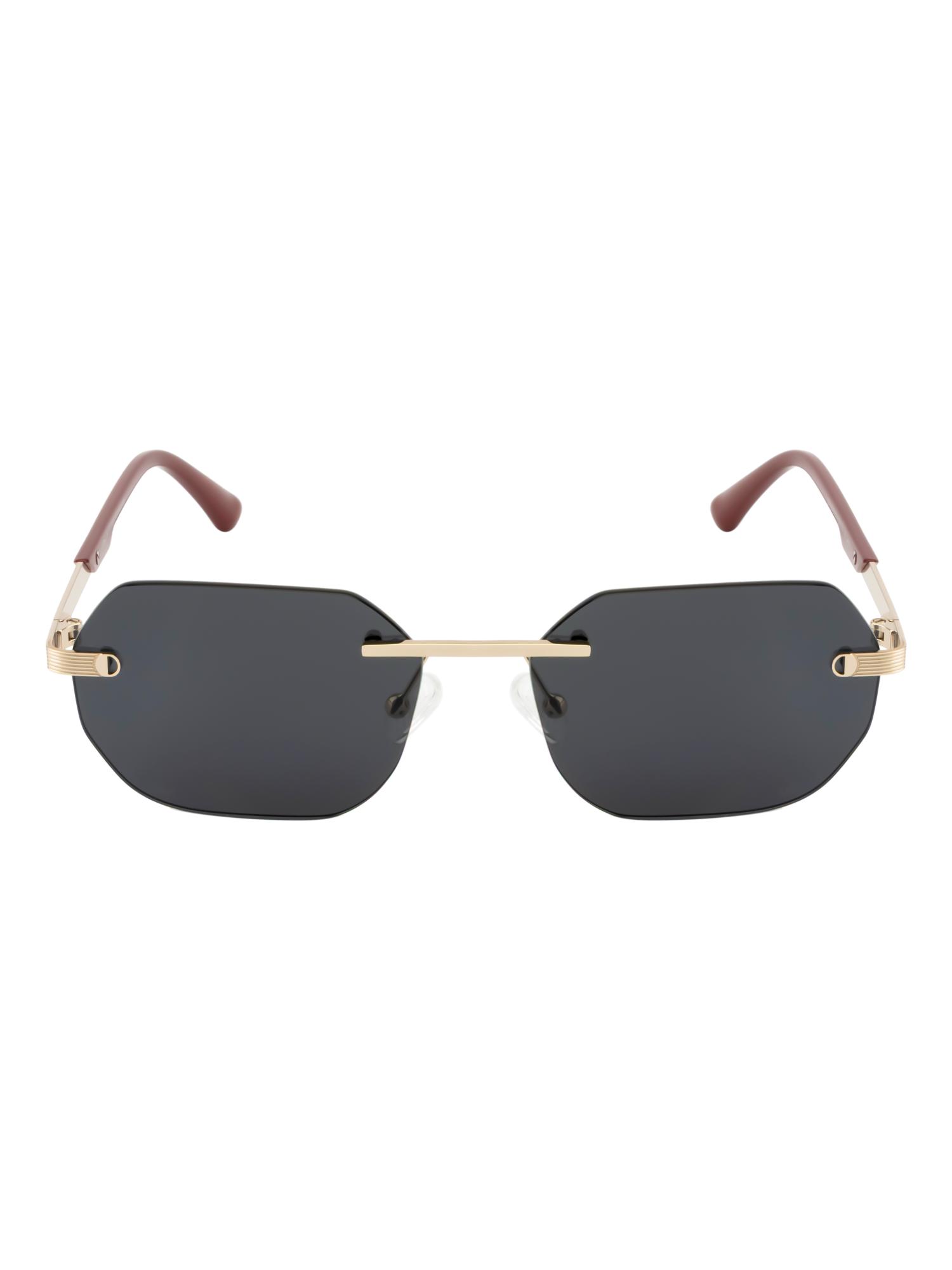 Buy Opium Eyewear Hexagon Sunglasses for Men Grey Lens Metal Gold