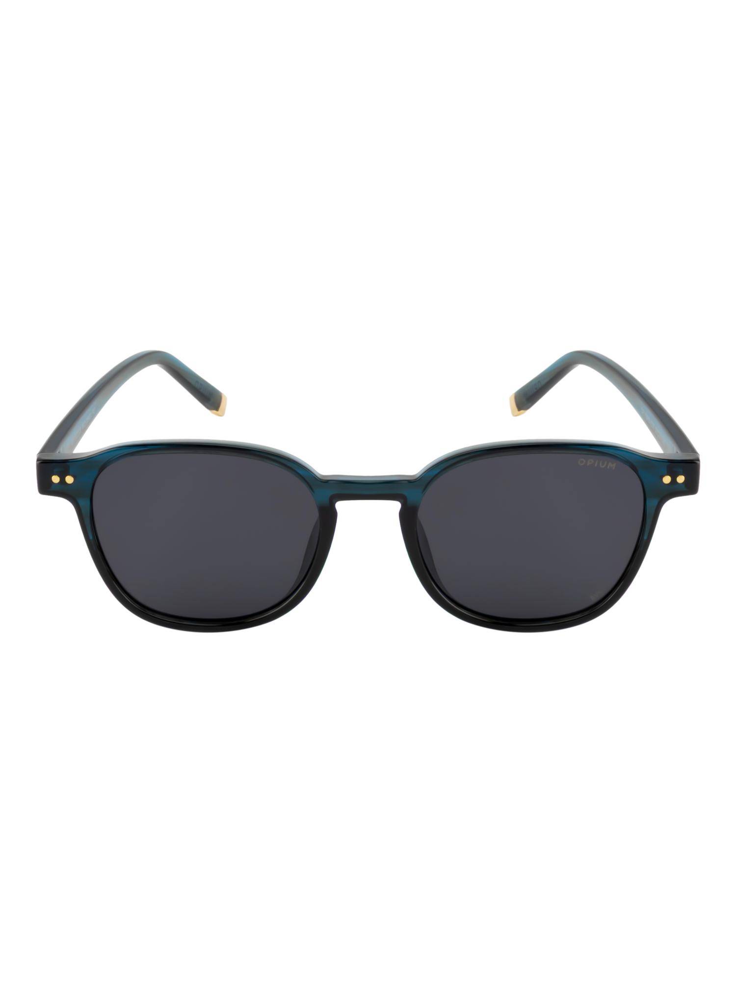 Opium Eyewear Round Sunglasses for Unisex Grey Lens Tr-90 Navy Blue Frame -Op-10455-C04-50 (50)