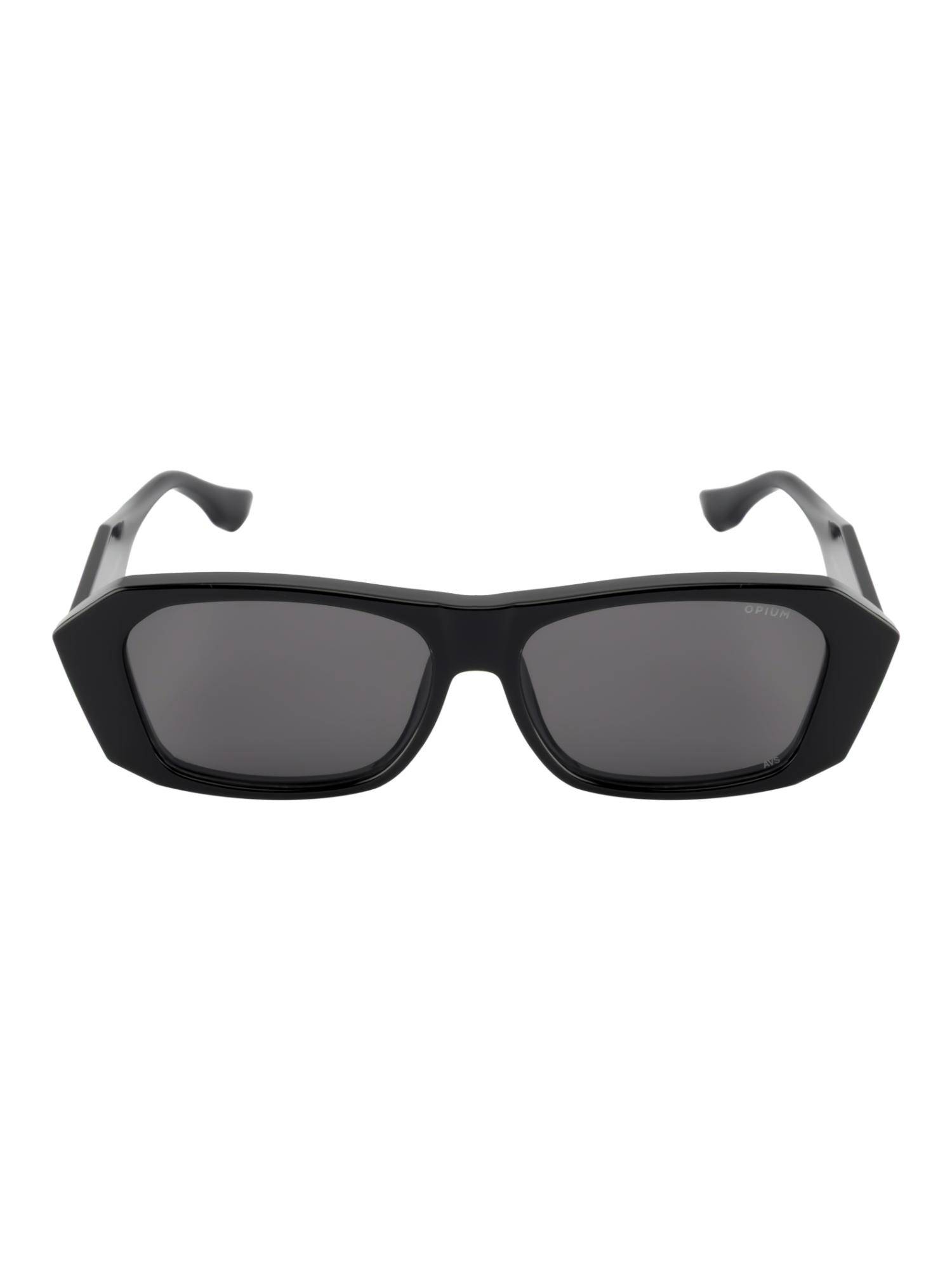 Opium Eyewear Hexagon Sunglasses for Women Grey Lens Tr-90 Black Frame -Op-10457-C01-57 (57)