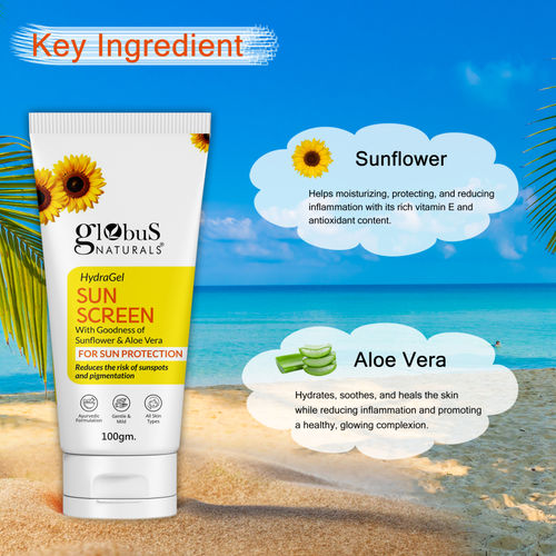 Buy Globus Naturals Hydragel Sunscreen With Goodness Of Sunflower & Aloe  Vera For Sun Protection Online