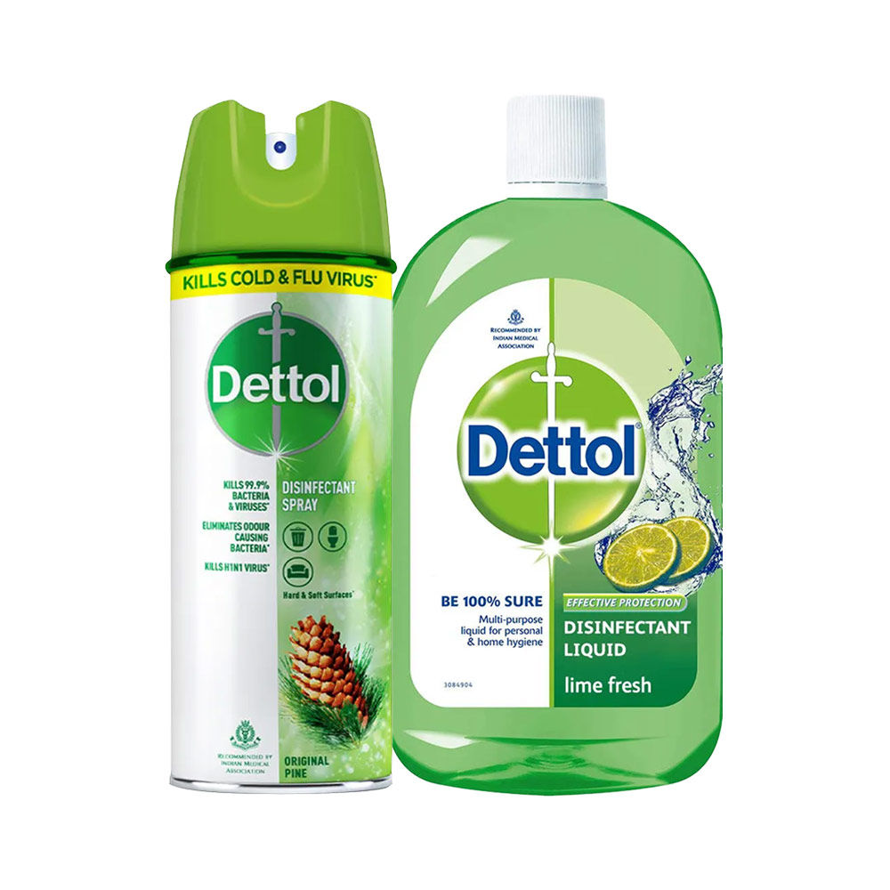 Dettol Original Pine Disinfectant Spray & Lime Fresh Liquid