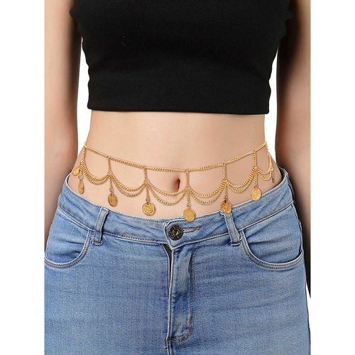 Buy Peora Gold Plated Body Chain Kamar bandh Belly Waist Chain