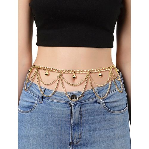 Buy Peora Gold Plated Body Chain Kamar bandh Belly Waist Chain