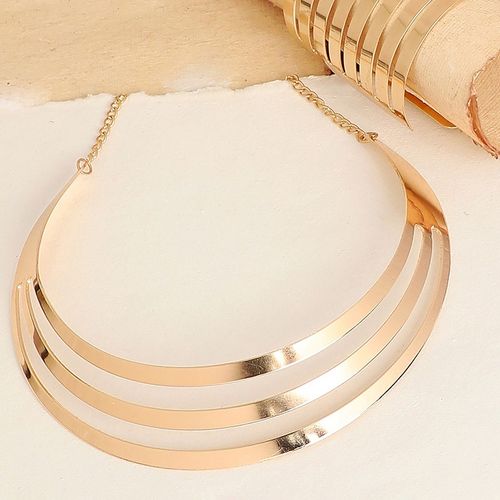 Buy SOHI Gold Plated Contemporary Choker Necklace Cuff Bracelet
