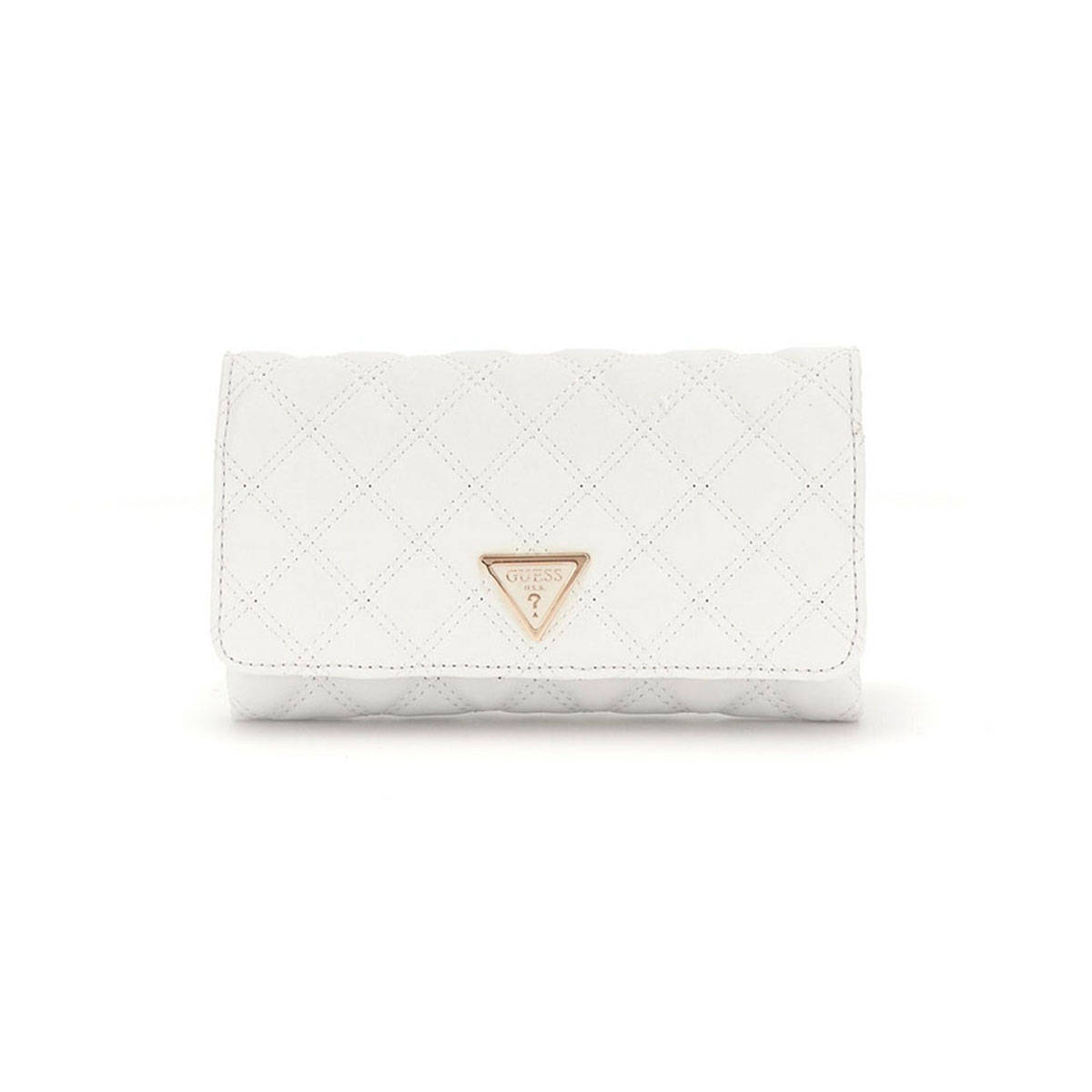 Guess White Quilted Giully Sling Bag with Detachable Strap