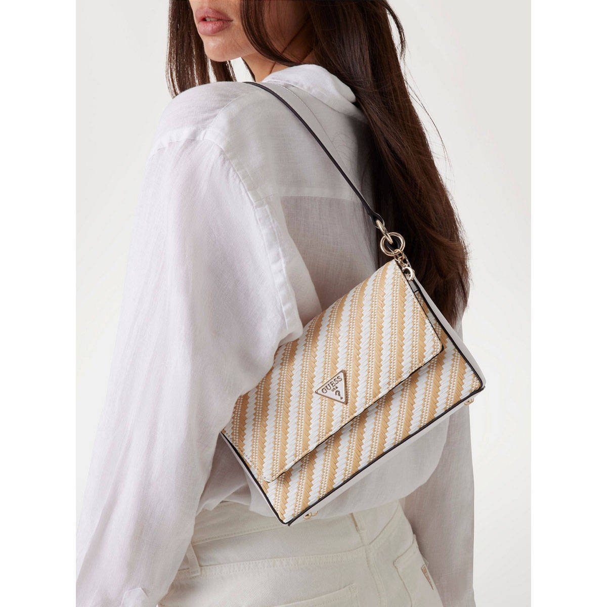 Guess Natural Self-Design Simona Flap Handbag