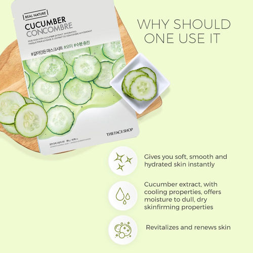 The Face Shop Real Nature Cucumber Face Mask Buy The Face Shop Real Nature Cucumber Face Mask Online At Best Price In India Nykaaman Using cucumber to treat acne. the face shop real nature cucumber face mask