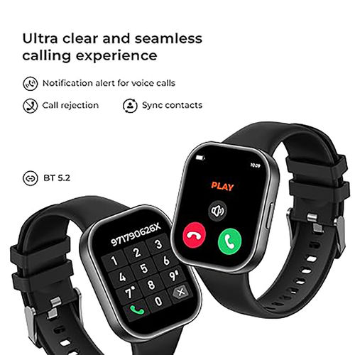 PLAY Black Playfit Flaunt+ Amoled Display Smart Watch