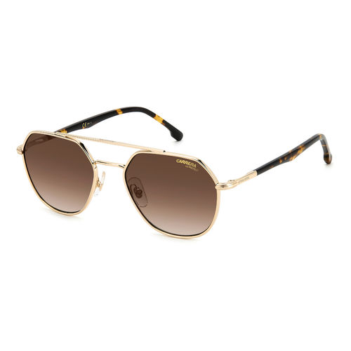 CARRERA Unisex Brown Lens Gold Havana Aviator Sunglasses with 100% UV  Protection (53)