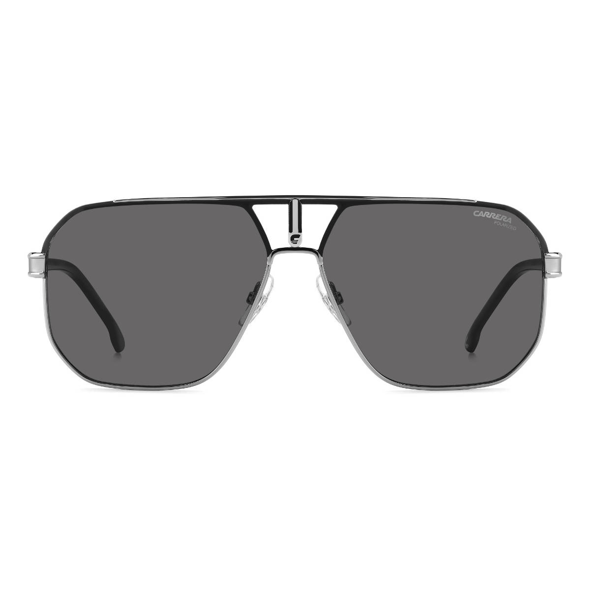 CARRERA Mens Grey Lens Black Square Sunglasses with 100% UV Protection (62)