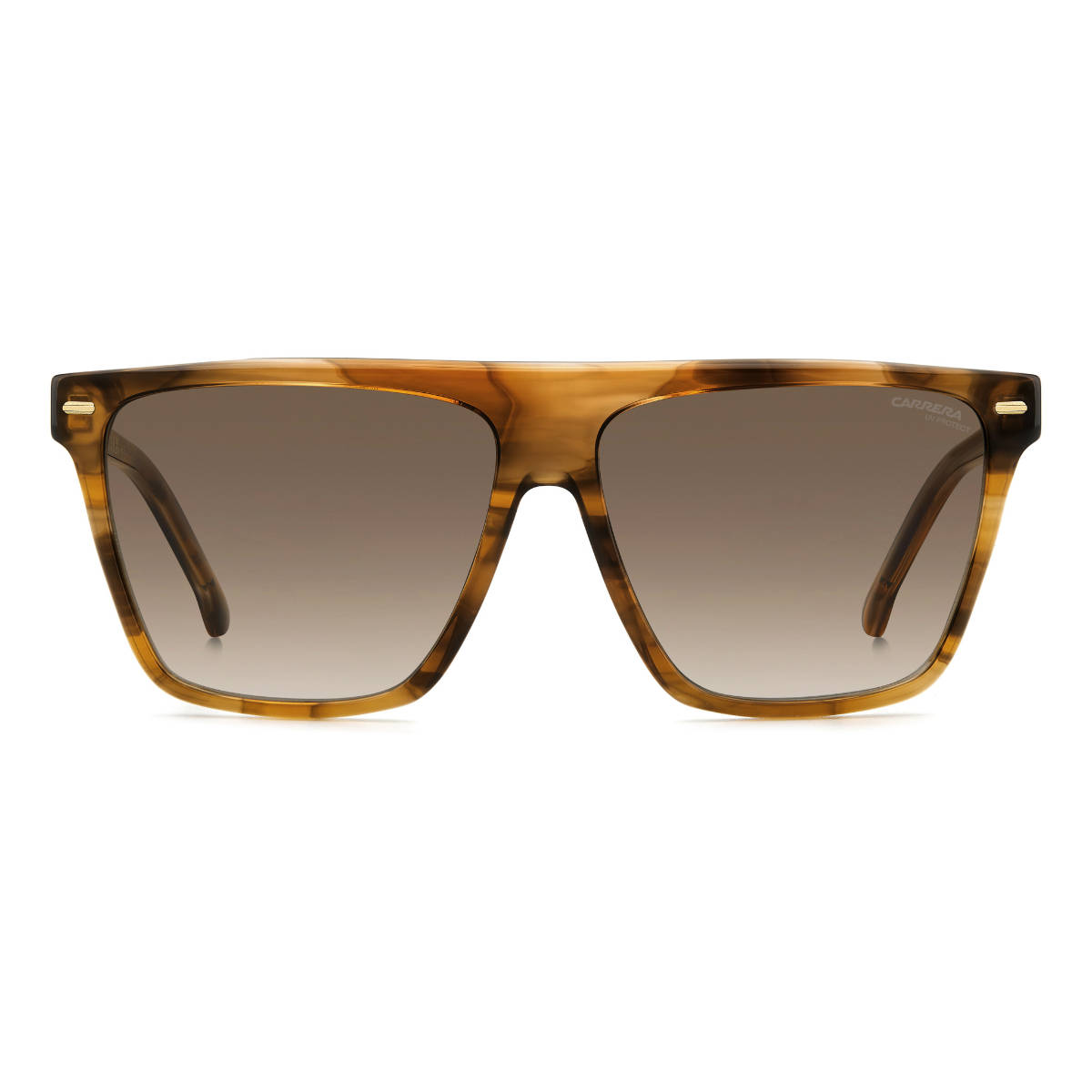 CARRERA Womens Brown Lens Horn Square Sunglasses with 100% UV Protection (58)