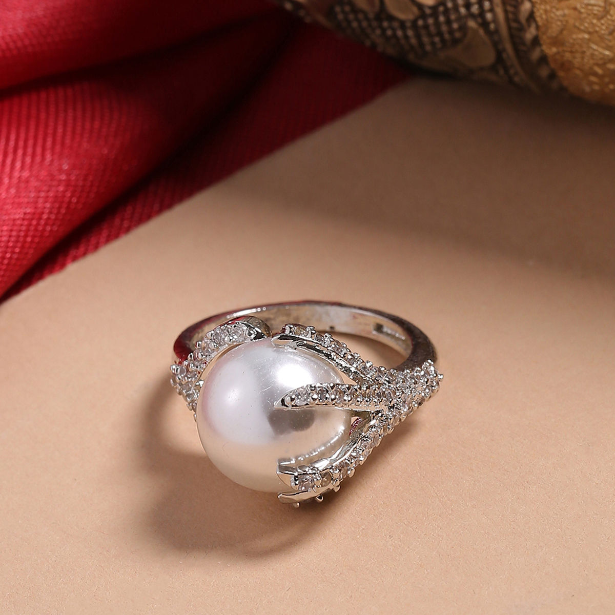 C And B Ring|women's Heart Mother Of Pearl Cocktail Ring Set - Adjustable  Gold Color Fashion Jewelry