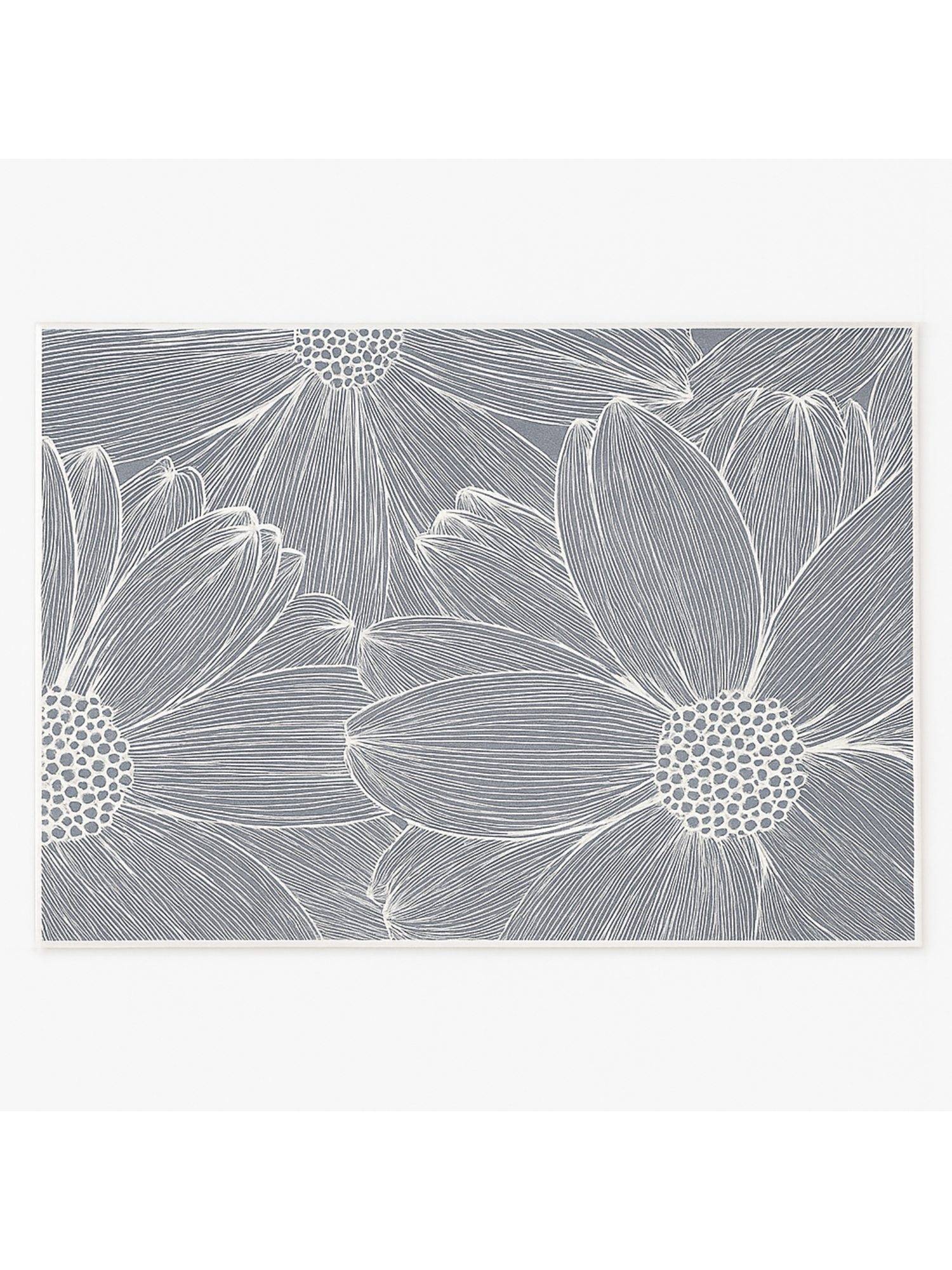 VIVALUXORA Blooming Flower Silver Table Placemats (Pack of 6)
