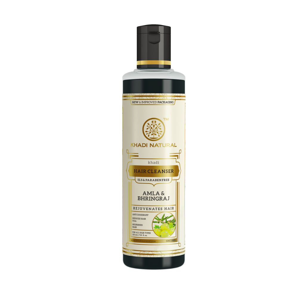 Buy Khadi Natural Amla  Bhringraj ShampooCleanser for Controlling  Dandruff  Hair fall  Shampoo for Reducing Scalp Irritation  Paraben   SulphateFree  Suitable for All Hair Types 210ml Online at