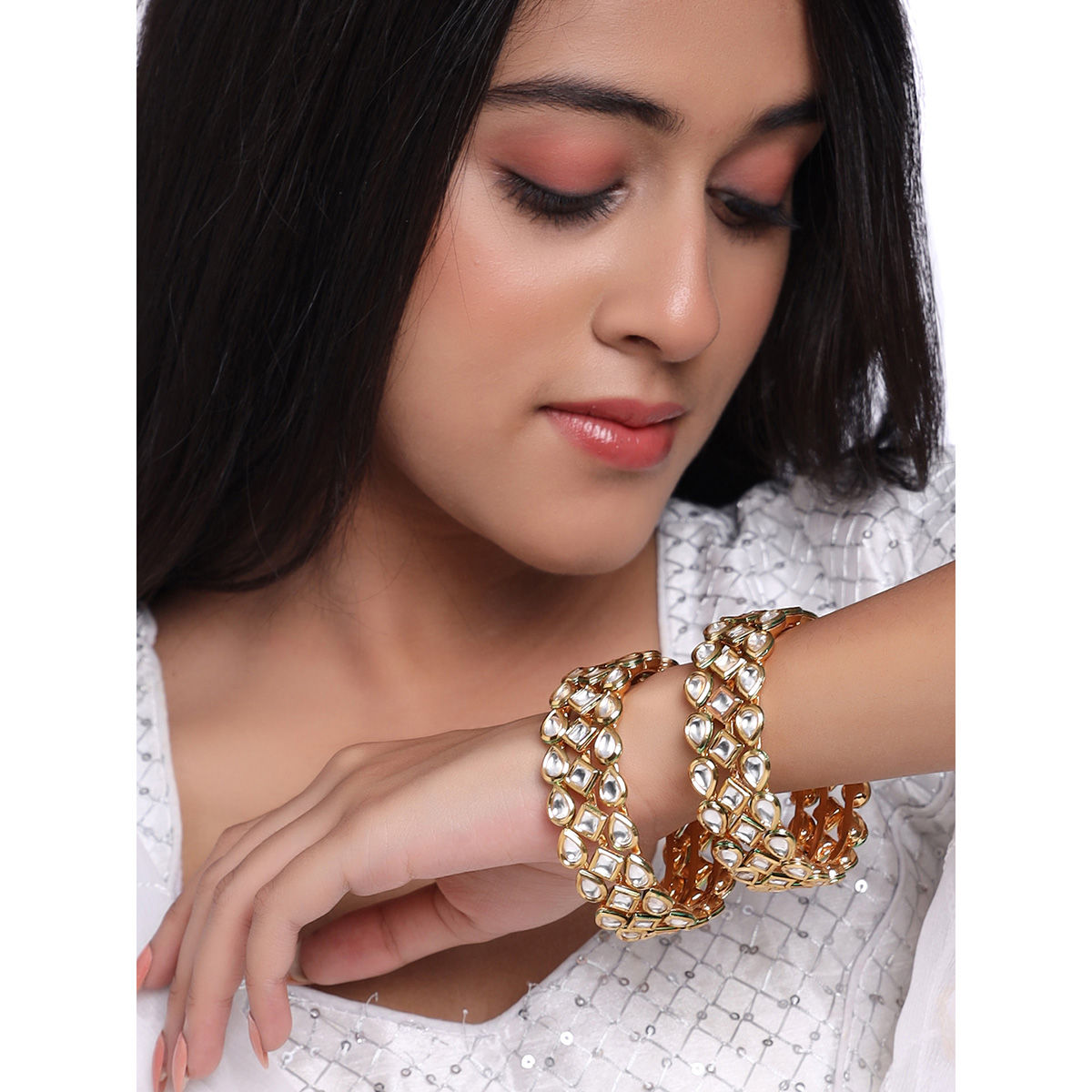 Artificial kundan deals bangles online