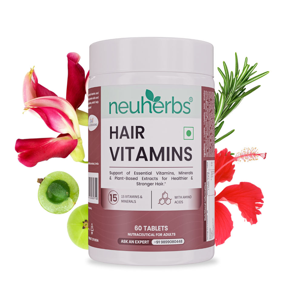 Neuherbs Hair Skin Vitamins Supplement with Hyaluronic Acid for Hair and Skin with DHT Blockers