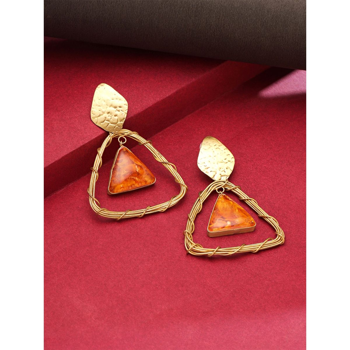 Yellow Chimes Orange Contemporary Drop Earrings Buy Yellow Chimes