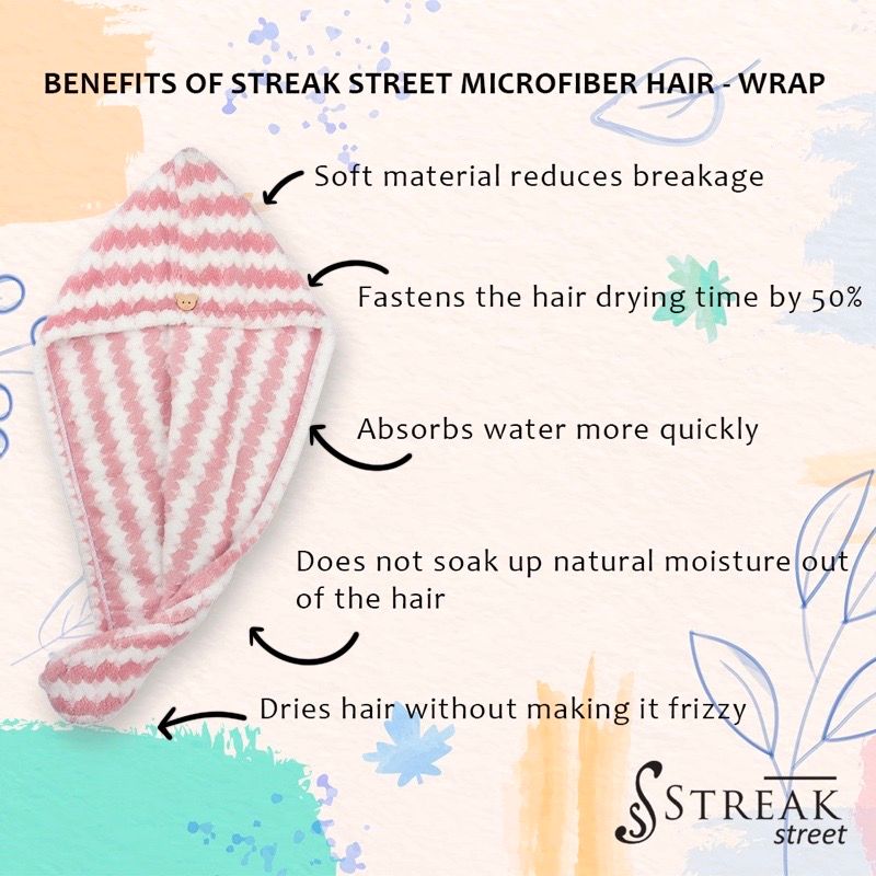 Streak Street Microfiber Hair Wrap Towel Blushy Hearts Buy Streak
