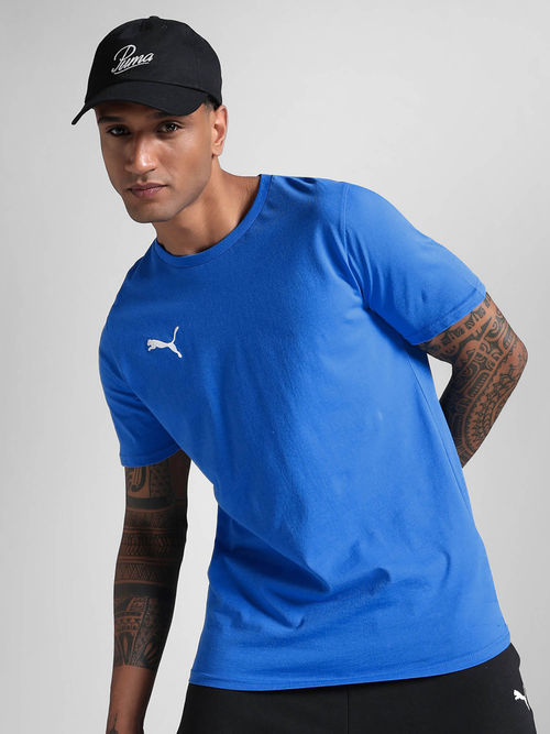 Apparel Puma Modern Sport Sweat Tee Puma Blue Solid Gym T-shirt