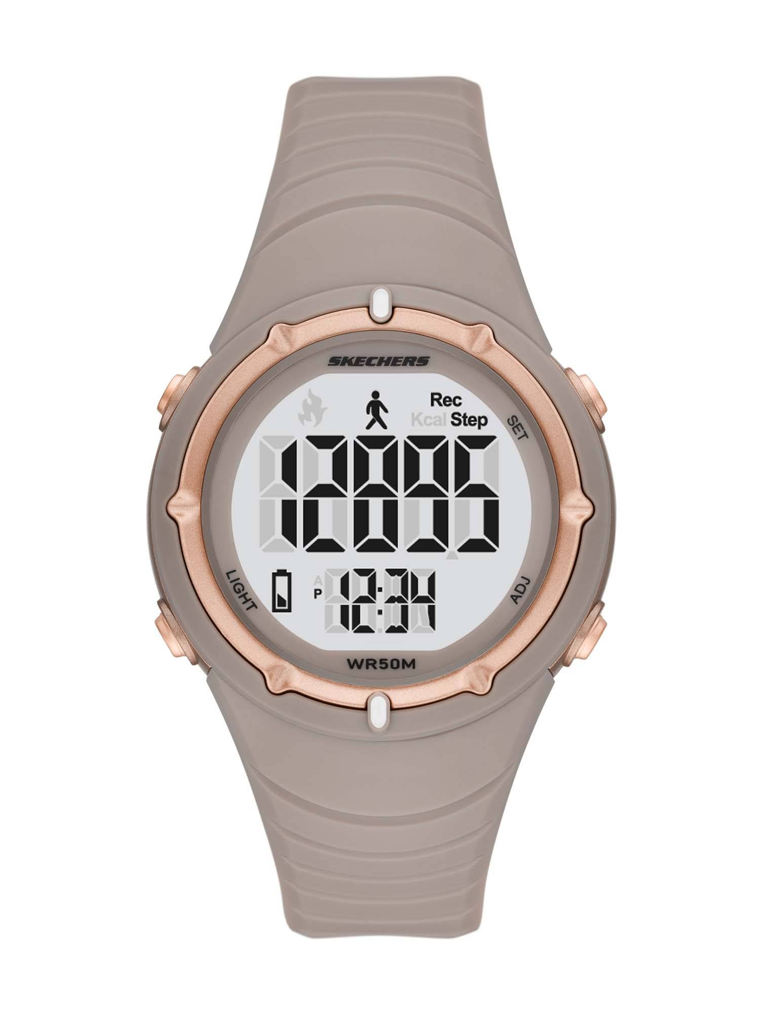 SKECHERS Women Sky Wood White Dial Digital Watch SR2158 (M)