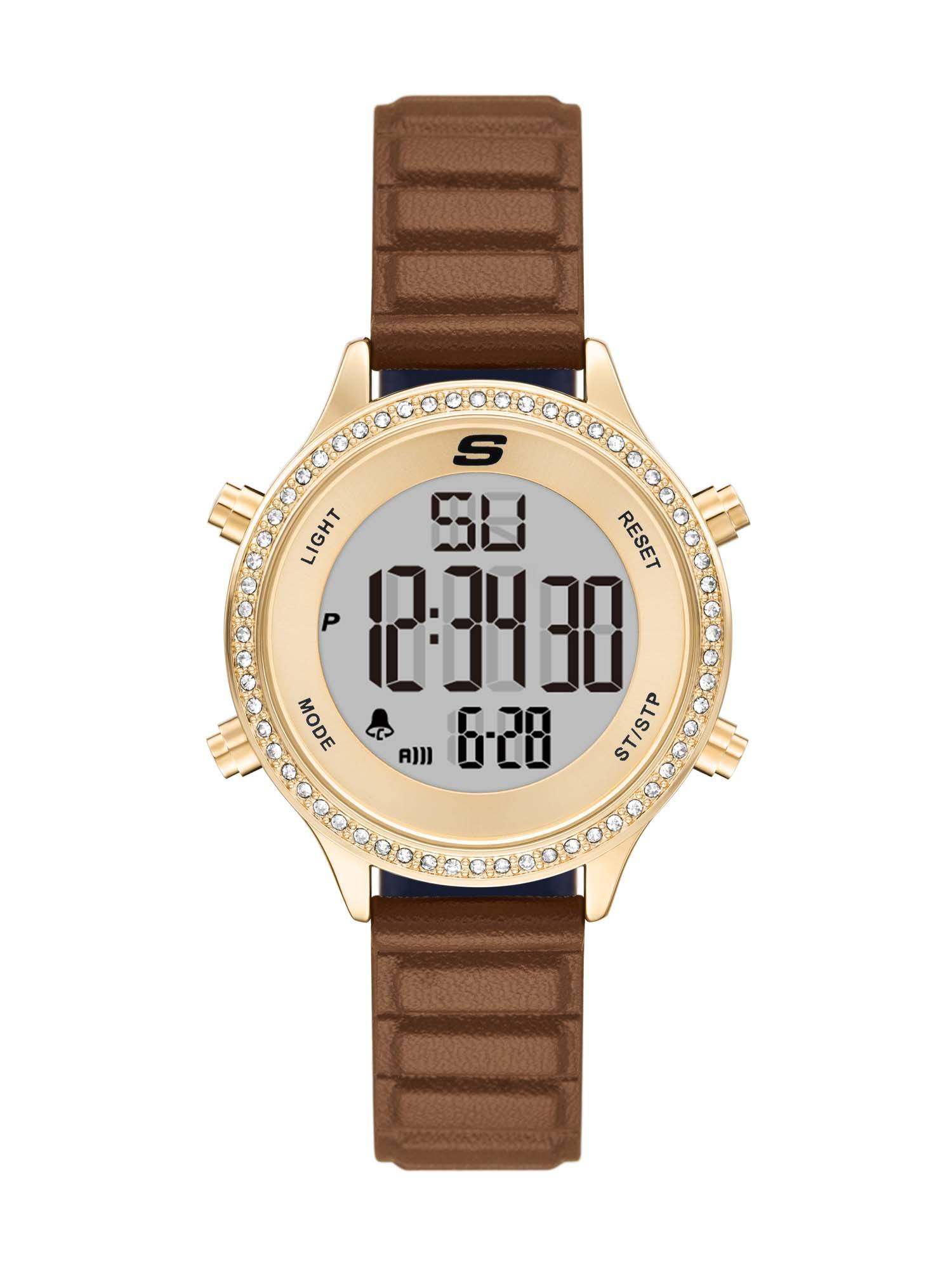 SKECHERS Women Aliso White Dial Toned Digital Watch SR6343 (M)